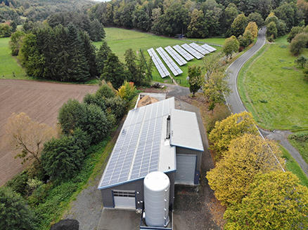 heating plant of Energiedorf Bergheim from above