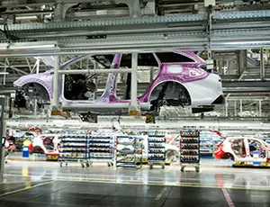 Autochassis in Produktion