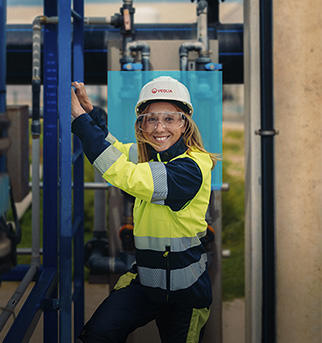 Smiling Veolia employee