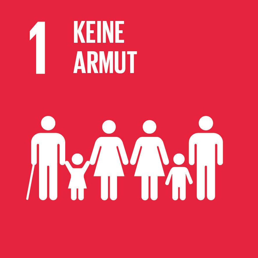 Piktogramm zu SDG - Nachhaltigkeitsziel 1: Keine Armut