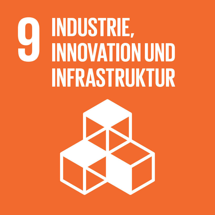Piktogramm zu SDG - Nachhaltigkeitsziel 9: Industrie, Innovation und Infrastruktur