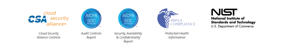 Logos von Cybersecurity-Standards